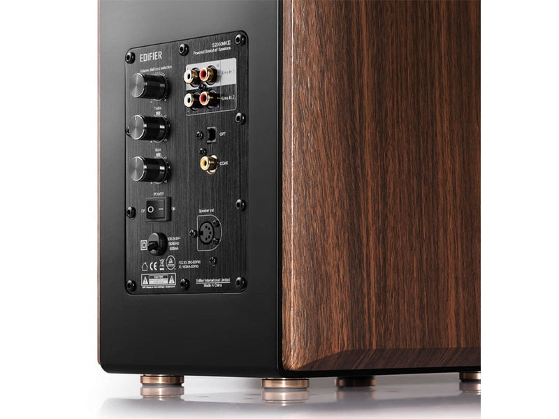 Edifier S2000MKIII 2.0 Lifestyle Active Bookshelf Bluetooth Studio Speakers - BT/AUX/Optical/Coaxial 124W RMS MDF Wood Panel