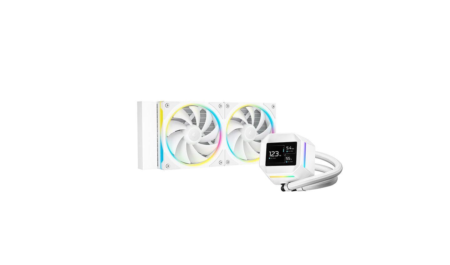 DeepCool LM240 WH ARGB Liquid Cooler With Mini LCD