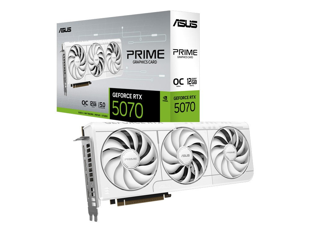 Asus PRIME GeForce RTX 5070 White OC Edition 12GB GDDR7 Graphics Card PRIME-RTX5070-O12G-WHITE