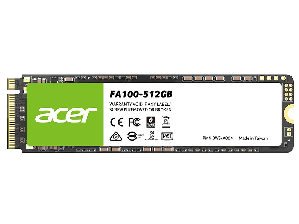Acer FA100 512GB M.2 NVMe PCIe Gen 3x4 SSD up to 3300MB/s Read 2200MB/s Write