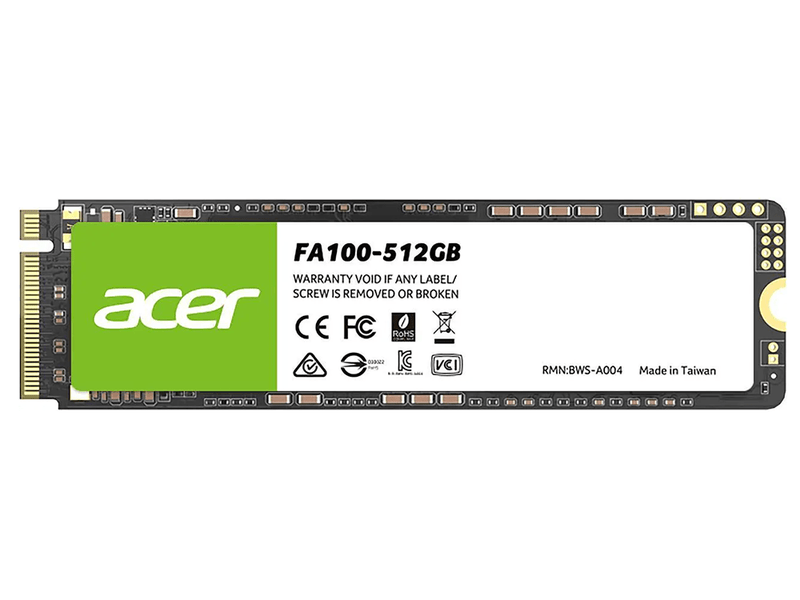 Acer FA100 512GB M.2 NVMe PCIe Gen 3x4 SSD up to 3300MB/s Read 2200MB/s Write
