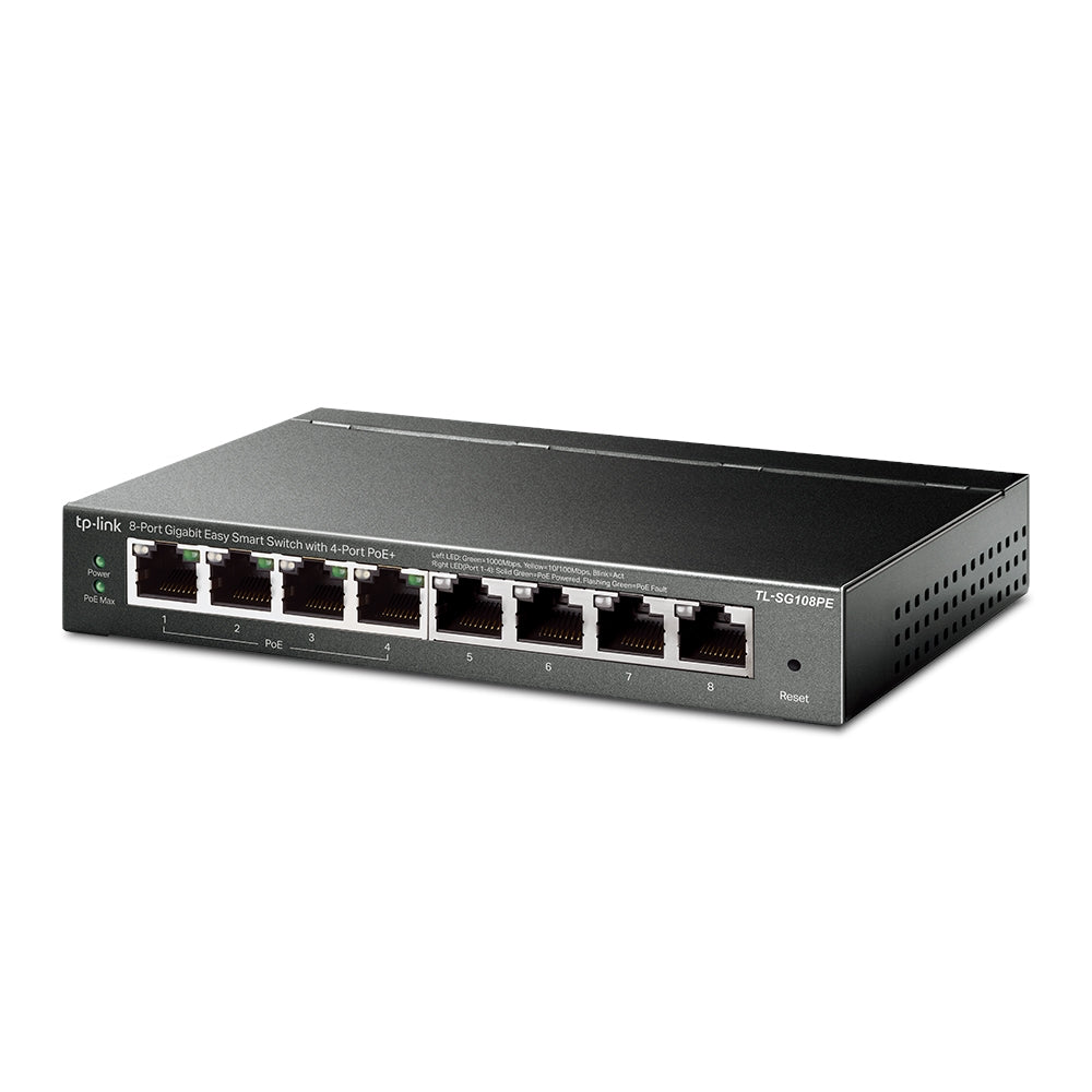 TP-Link TL-SG108PE 4-Port PoE+ 64W Gigabit Easy Smart Switch with 4-Port RJ45
