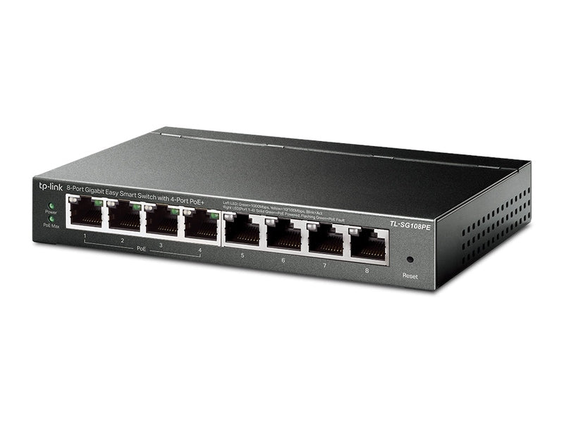 TP-Link TL-SG108PE 4-Port PoE+ 64W Gigabit Easy Smart Switch with 4-Port RJ45