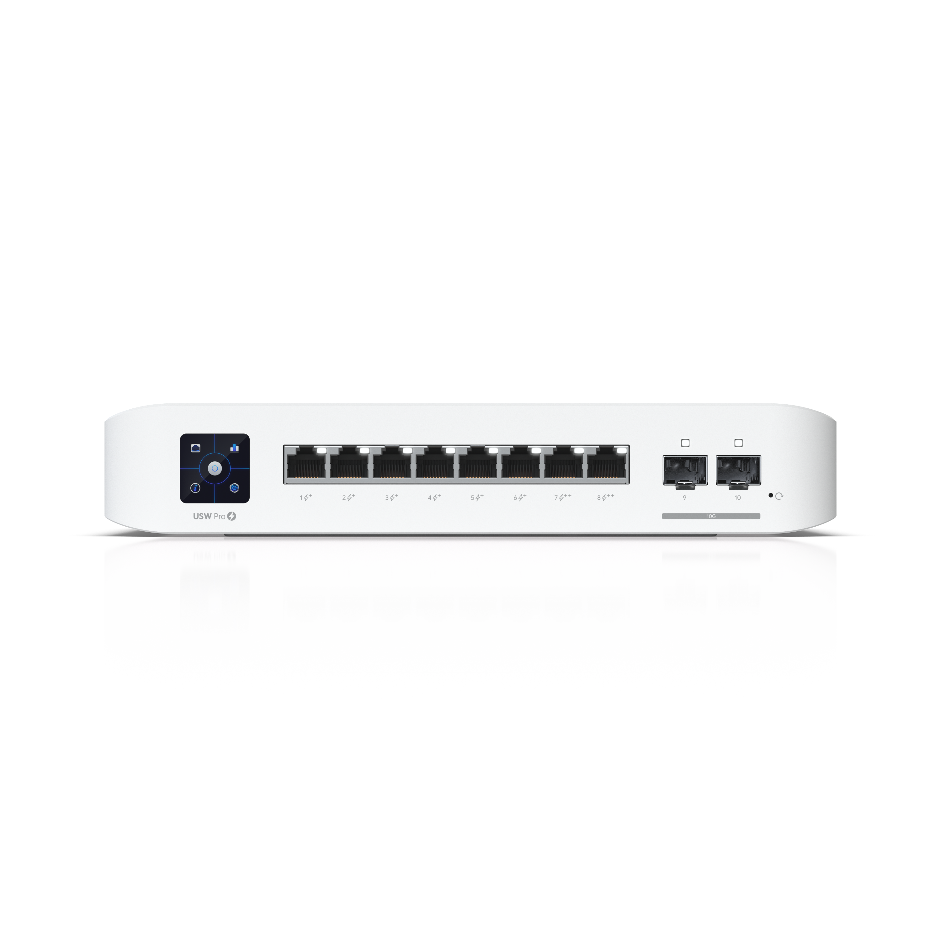 Ubiquiti UniFi Network, Switch, 8-Port, POE 120W, 6 GbE PoE+ Ports, 2 GbE PoE++ Ports, 2 10G SFP+ Ports, Layer 3, Wall Mount,