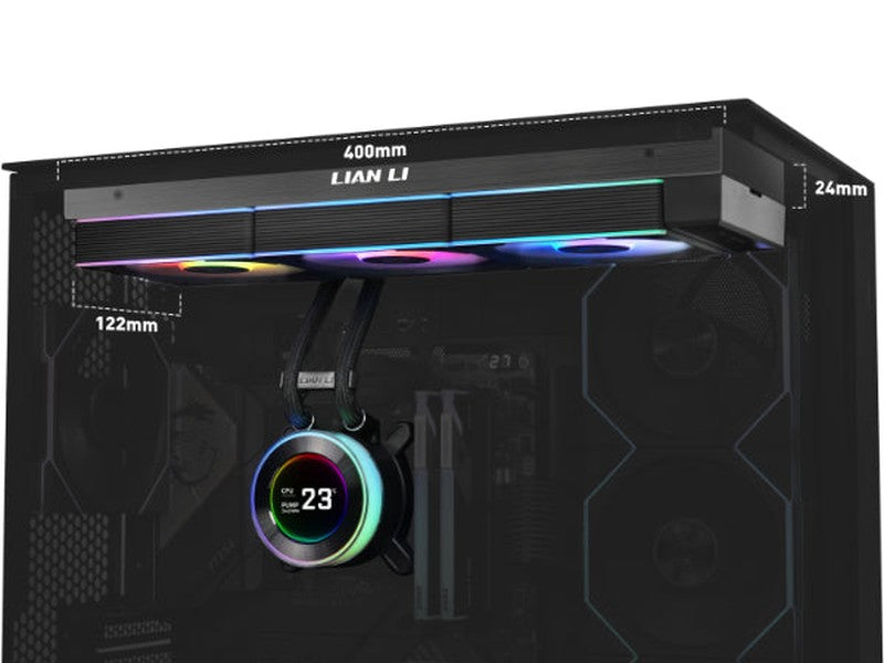 Lian Li Hydroshift II LCD-C 360TL 360mm RGB AIO CPU Cooler - Black GHS2LCD36TB