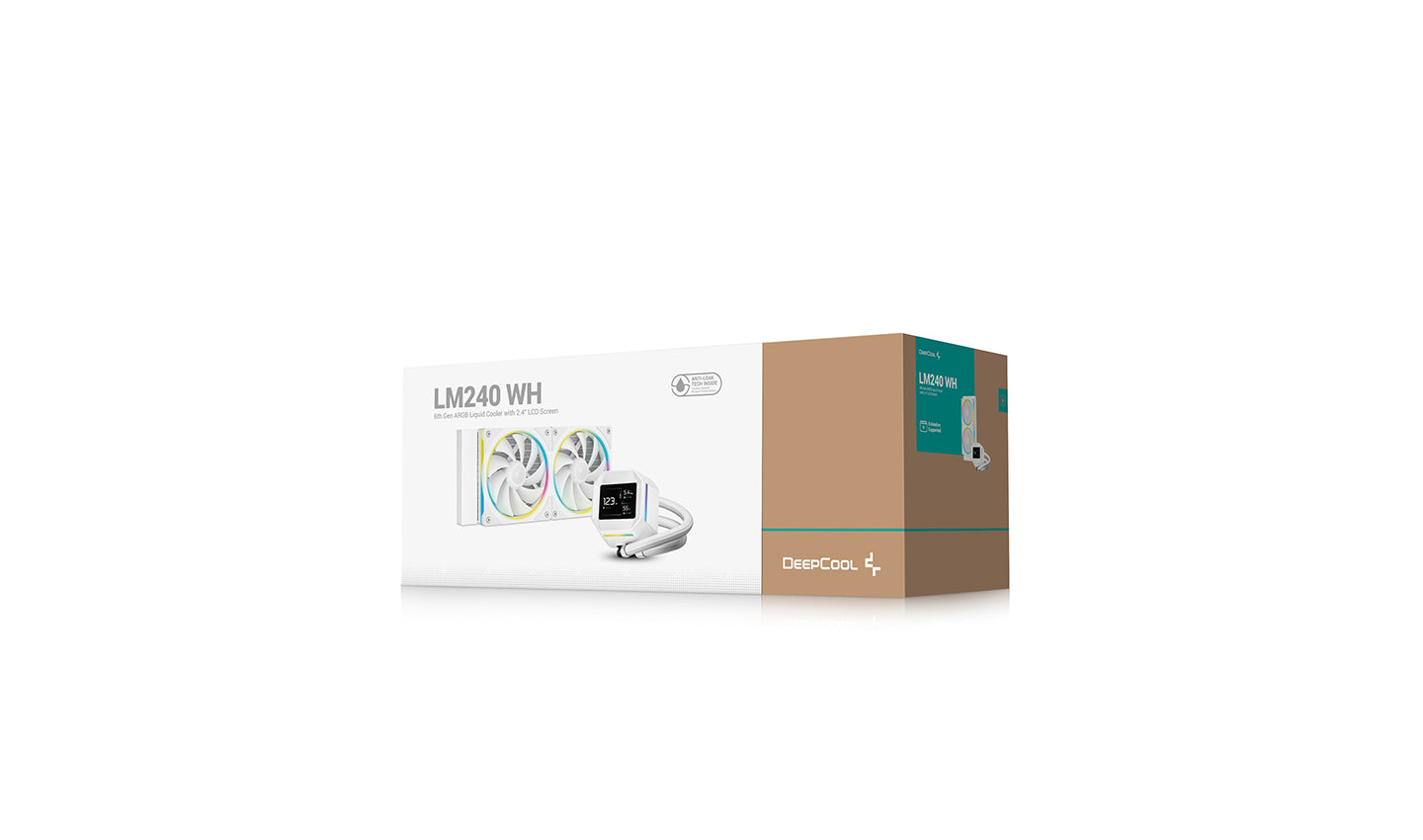 DeepCool LM240 WH ARGB Liquid Cooler With Mini LCD