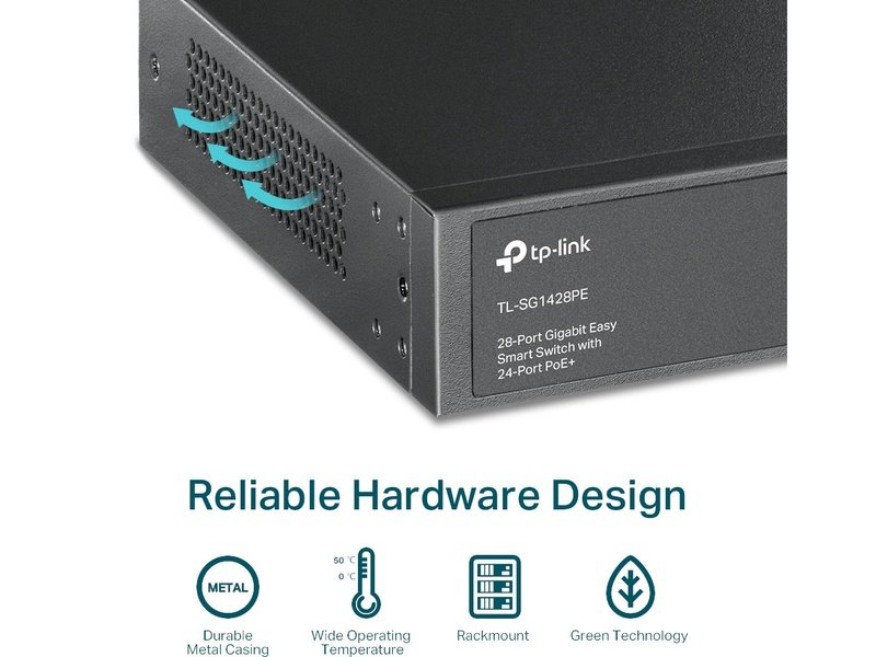 TP-Link TL-SG1428PE 28-Port Gigabit Easy Smart Switch with 24-Port PoE+