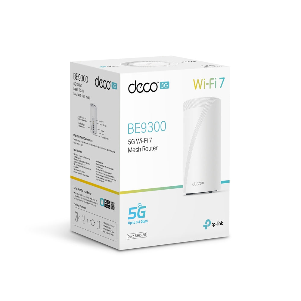 TP-Link Deco BE65 5G BE9300 Tri-Band Whole Home Mesh WiFi 7 System 1-pack
