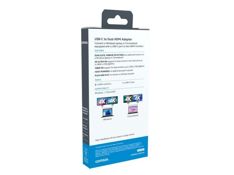 Comsol USB-C To Dual 4K HDMI Adapter - CMHD02P