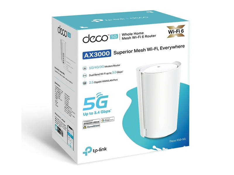 TP-Link Deco X50 5G AX3000 Whole Home Mesh WiFi 6 Gateway 1-pack