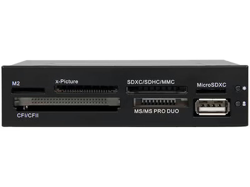 StarTech 3.5in Front Bay 22-in-1 USB 2.0 Internal Multi Media Memory Card Reader - Black