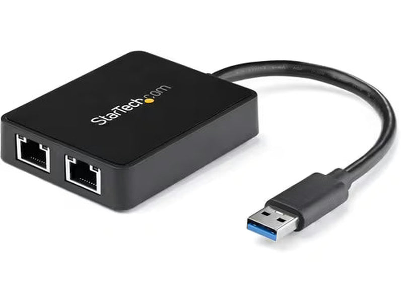 StarTech USB 3.0 to Dual Port Gigabit Ethernet Adapter NIC w/ USB Port