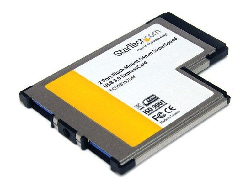 StarTech 2 Port Flush Mount ExpressCard 54mm SuperSpeed USB 3.0 Card Adapter with UASP Support