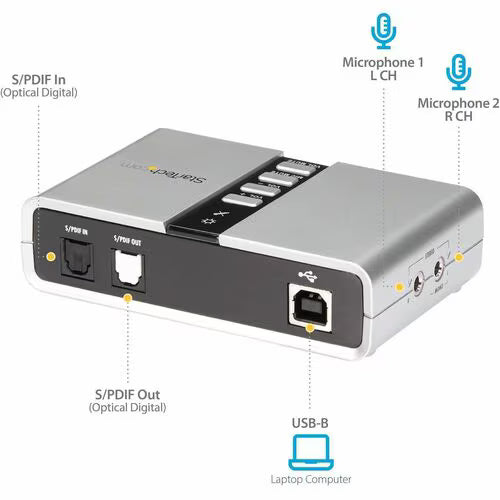 StarTech 7.1 USB Audio Adapter External Sound Card with SPDIF Digital Audio