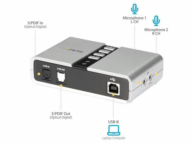 StarTech 7.1 USB Audio Adapter External Sound Card with SPDIF Digital Audio