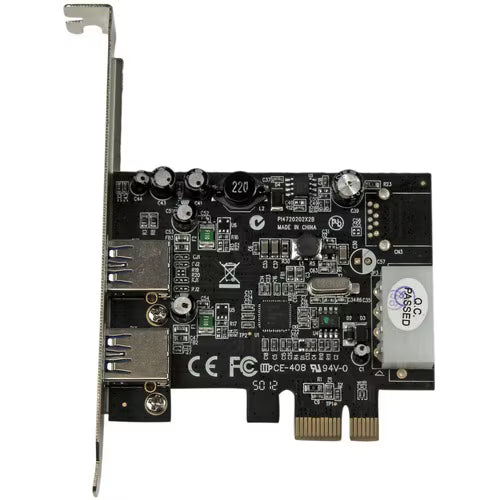 StarTech 2 Port PCI Express (PCIe) SuperSpeed USB 3.0 Card Adapter with UASP - LP4 Power