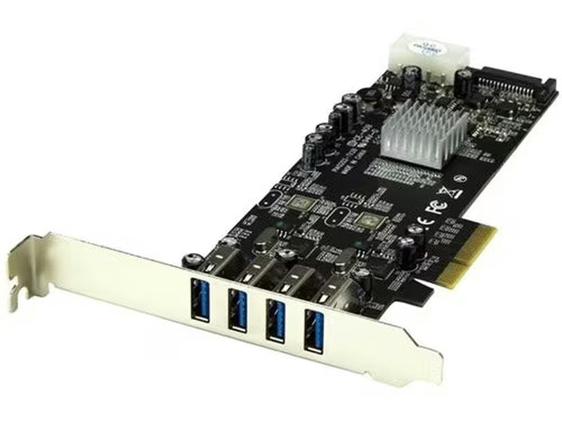 StarTech 4 Port PCI Express PCIe SuperSpeed USB 3.0 Card Adapter w/ 2 Dedicated 5Gbps Channels - UASP -SATA / LP4 Power