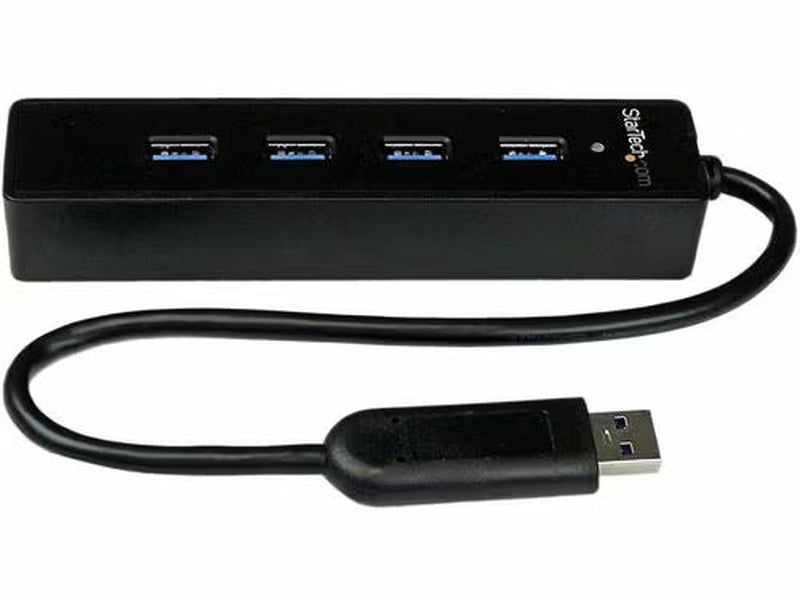 StarTech 4 Port Portable SuperSpeed USB 3.0 Hub with Built-in Cable