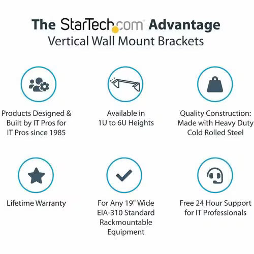 StarTech 4U 19in Steel Vertical Wallmount Equipment Rack Bracket