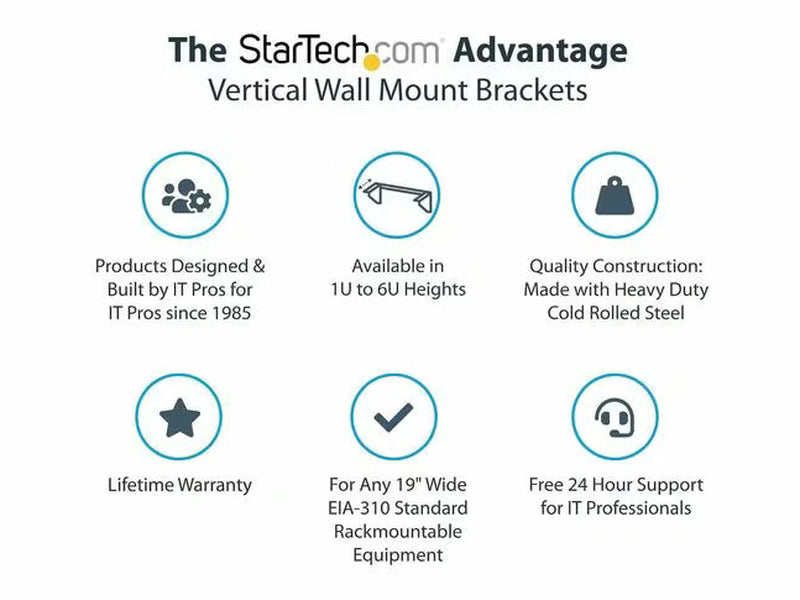 StarTech 4U 19in Steel Vertical Wallmount Equipment Rack Bracket