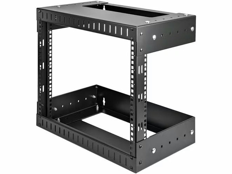 StarTech 2-Post 8U Heavy-Duty Wall Mount Network Rack, 19" Open Frame Server Rack with Adjustable Depth, Wall Mount Data Rack for IT / AV / Patch Panel / Computer Equipment - Cage Nuts and Screws Included
