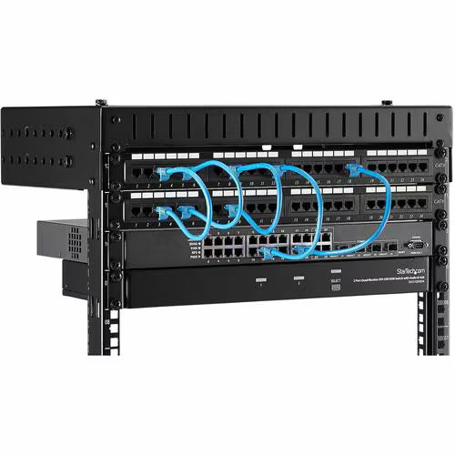 StarTech 2-Post 8U Heavy-Duty Wall Mount Network Rack, 19" Open Frame Server Rack with Adjustable Depth, Wall Mount Data Rack for IT / AV / Patch Panel / Computer Equipment - Cage Nuts and Screws Included