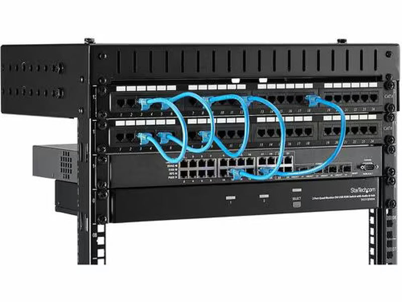 StarTech 2-Post 8U Heavy-Duty Wall Mount Network Rack, 19" Open Frame Server Rack with Adjustable Depth, Wall Mount Data Rack for IT / AV / Patch Panel / Computer Equipment - Cage Nuts and Screws Included