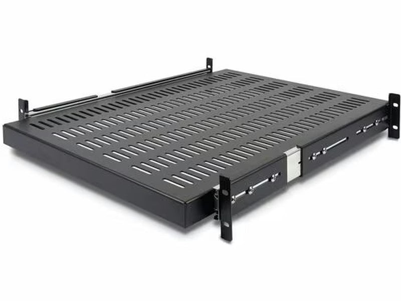 StarTech 2U Adjustable Mounting Depth Vented Sliding Rack Mount Shelf – 50lbs / 22.7kg