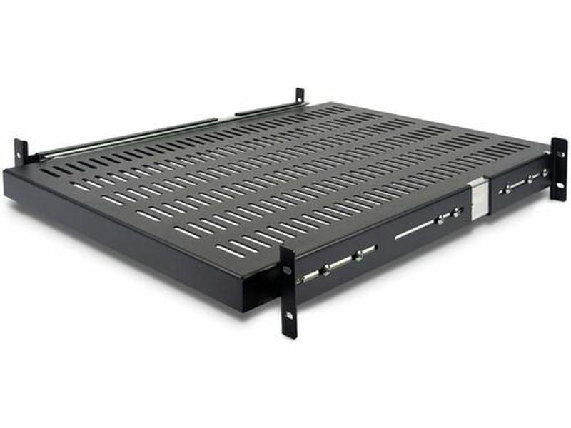 StarTech 2U Adjustable Mounting Depth Vented Sliding Rack Mount Shelf – 50lbs / 22.7kg