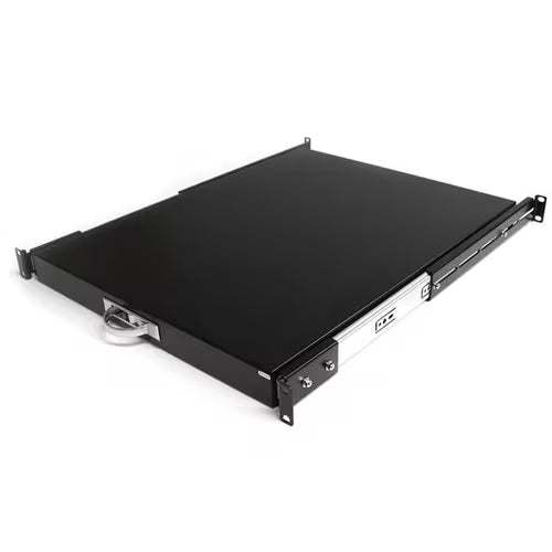StarTech 1U Sliding Server Rack Mount Keyboard Shelf Tray, 55lbs (25Kg), 22in (55cm) Deep Steel Pull Out Drawer for 19" Equipment Rack