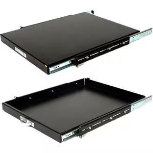 StarTech 1U Sliding Server Rack Mount Keyboard Shelf Tray, 55lbs (25Kg), 22in (55cm) Deep Steel Pull Out Drawer for 19" Equipment Rack