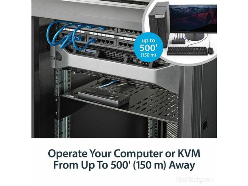 StarTech 500ft VGA KVM Over IP Extender - PS/2 & USB Host - KVM Console Over CAT5 Ethernet for Multiple Servers / Computers
