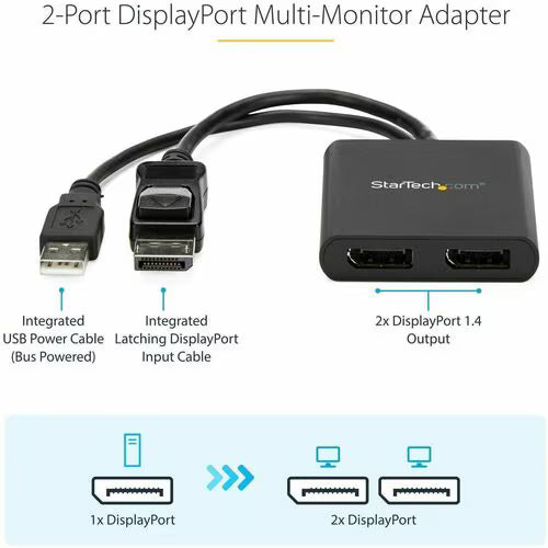 StarTech Multi Stream Transport Hub – DisplayPort™ 1.2 to dual head DisplayPort MST hub