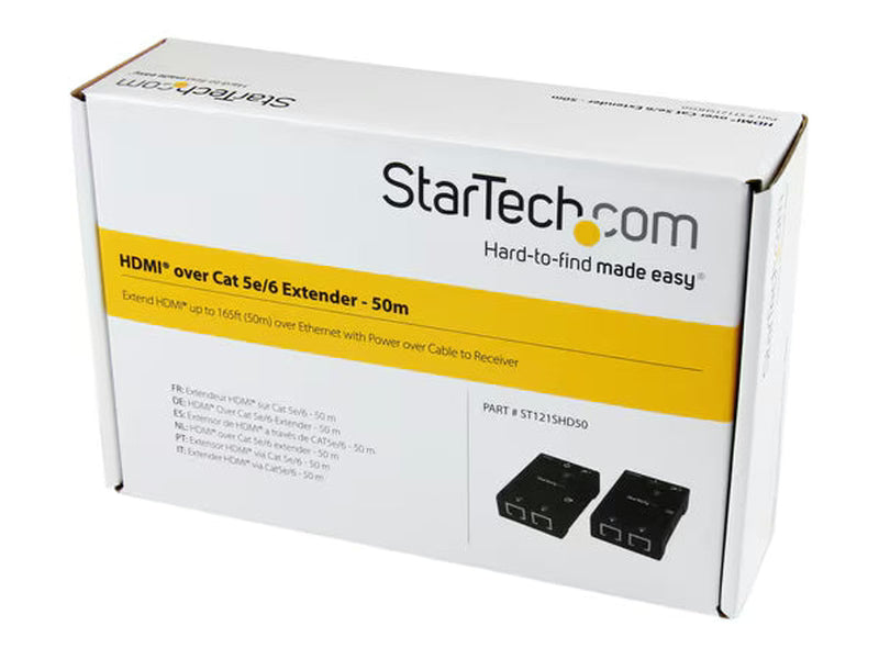 StarTech HDMI Over CAT5/CAT6 Extender with Power Over Cable - 165 ft 50m