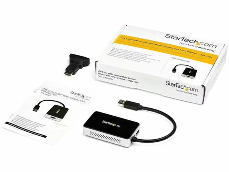StarTech USB 3.0 to HDMI Adapter w/ 1x USB, USB to VGA Monitor Converter for Windows no support for macOS/ChromeOS/Linux
