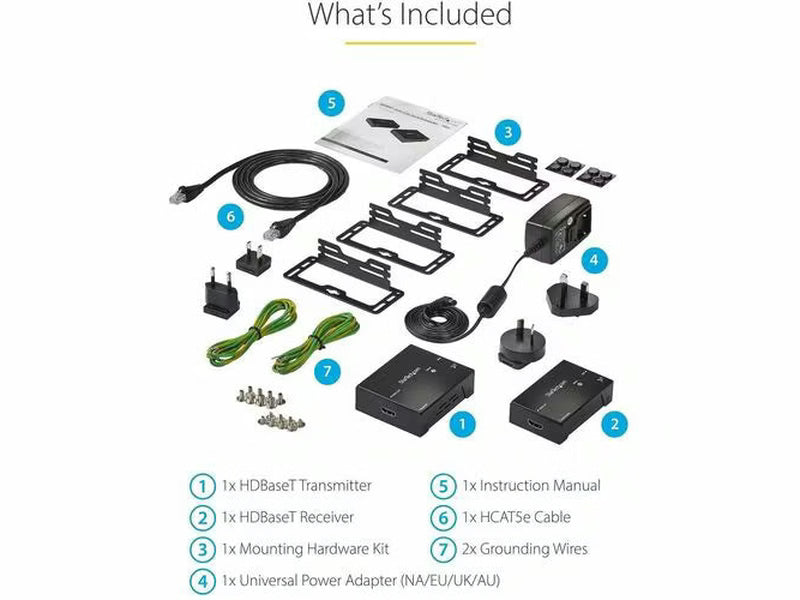 StarTech HDMI over CAT5 HDBaseT Extender - Power overCable - Ultra HD 4K