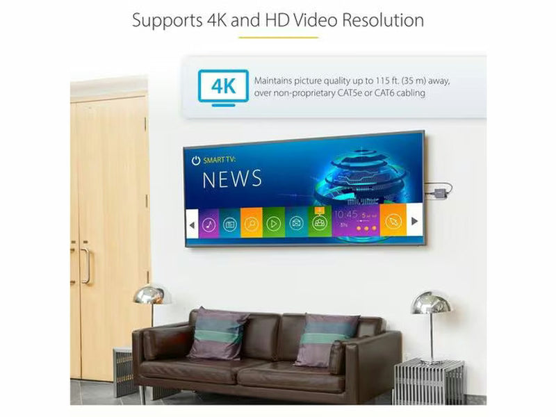 StarTech HDMI over CAT5 HDBaseT Extender - Power overCable - Ultra HD 4K