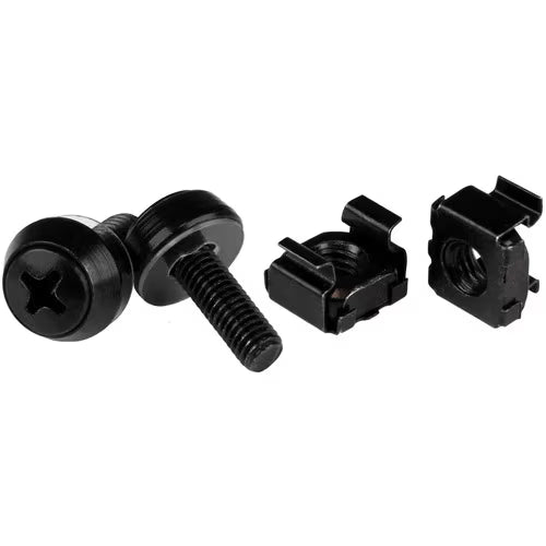 StarTech M5 x 12mm, Screws and Cage Nuts - 100 Pack, Black