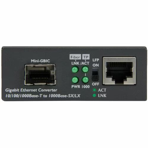 StarTech Gigabit Ethernet Fiber Media Converter with Open SFP Slot