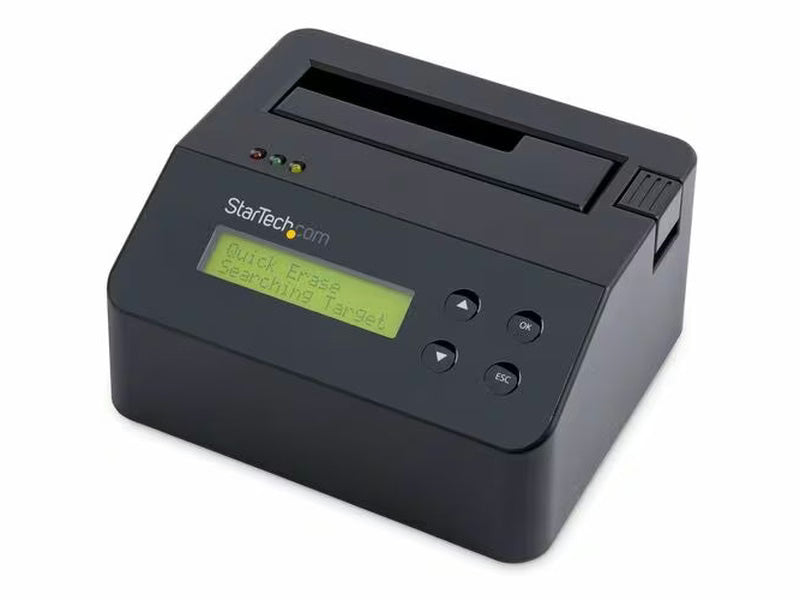 StarTech Single Bay SSD/HDD Hard Drive Eraser, 2.5"/3.5" , Standalone Wiper, Disk Sanitizer, Hardware Wiper Erasing Tool