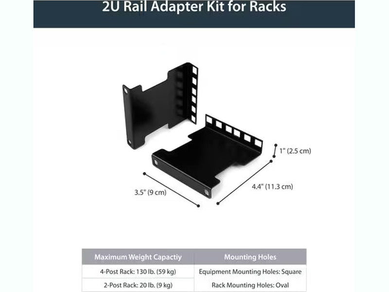 StarTech 2U Server Rack Depth Extender Adapter Kit - Recess or Extend 4"