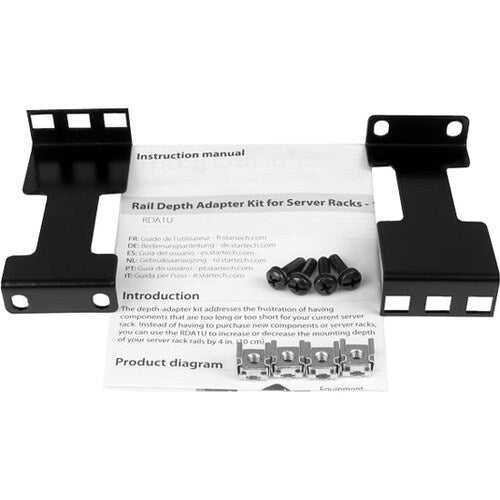 StarTech Rail Depth Adapter Kit for Server Racks - 4 in. (10 cm) Rack Extender