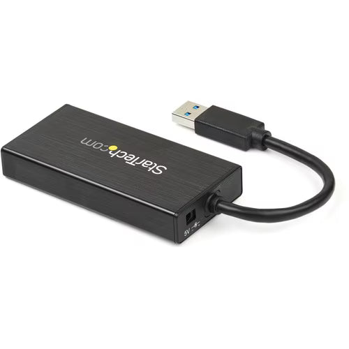 StarTech 3 Port Portable USB 3.0 Hub with Gigabit Ethernet Adapter NIC - 5Gbps
