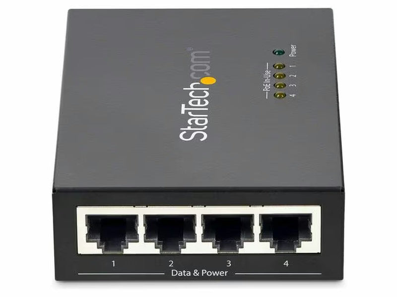Starech PoE Injector - 52 V DC, 2.31 A Output - 4 Input Port s & 4 Output Port s