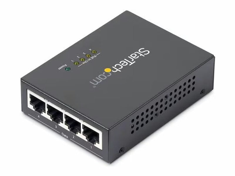 Starech PoE Injector - 52 V DC, 2.31 A Output - 4 Input Port s & 4 Output Port s
