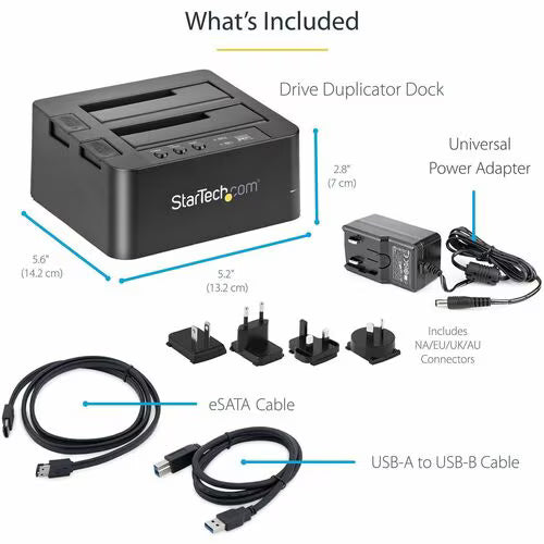 StarTech eSATA / USB 3.0 Hard Drive Duplicator Dock – Standalone HDD Cloner with SATA 6Gbps for fast-speedduplication