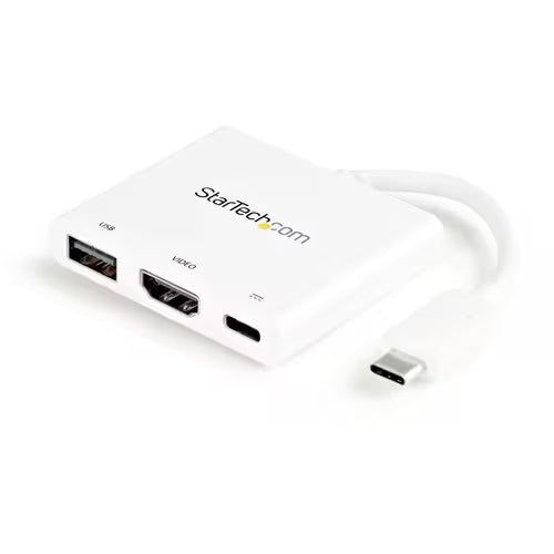 StarTech USB-C to 4K HDMI Multifunction Adapter withPower Delivery and USB-A Port - White