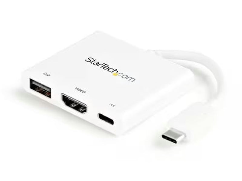 StarTech USB-C to 4K HDMI Multifunction Adapter withPower Delivery and USB-A Port - White