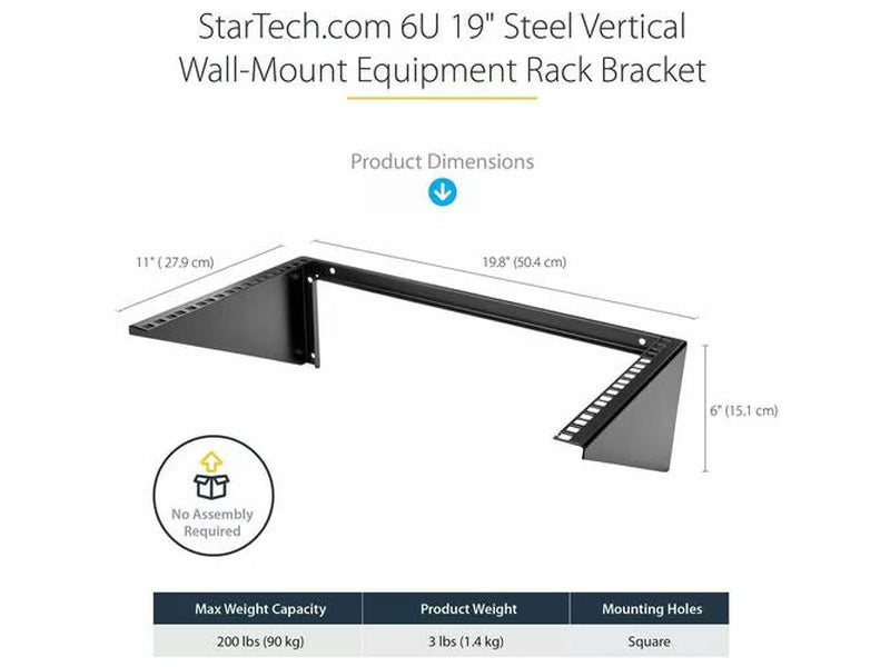 StarTech 6U 19-Inch Steel Vertical Rack and Wallmountable Server Rack