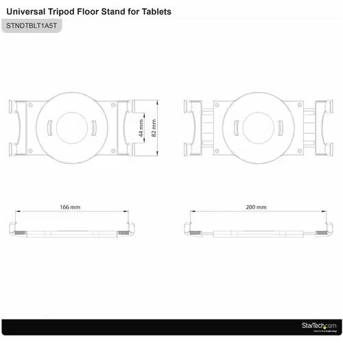 StarTech Adjustable Tablet Tripod Stand For 6.5" to 7.8" Wide Tablets